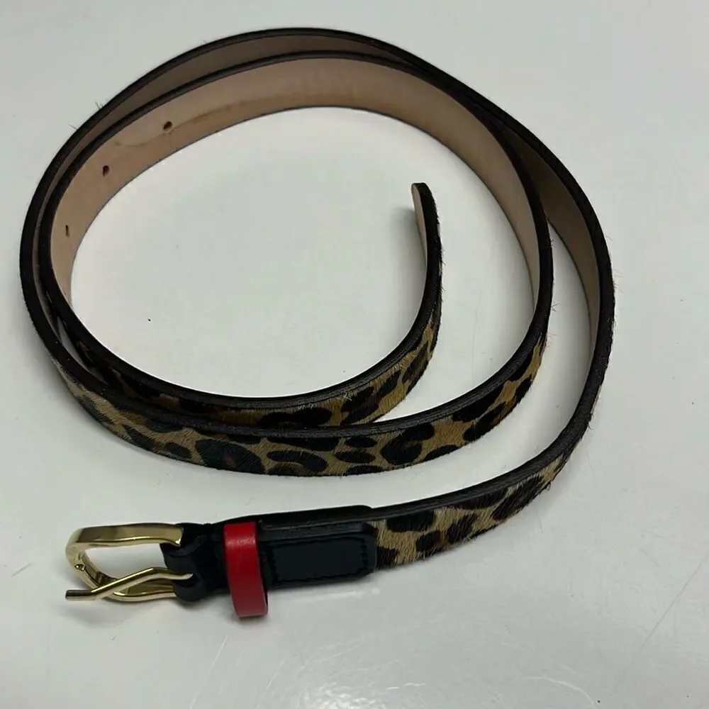 Royal Albartross Women’s Leopard Animal Print Hair Textured Adjustable Belt Med